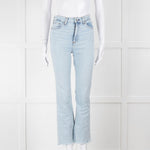 Rag & Bone Pale Wash Straight Leg Raw Hem Jeans