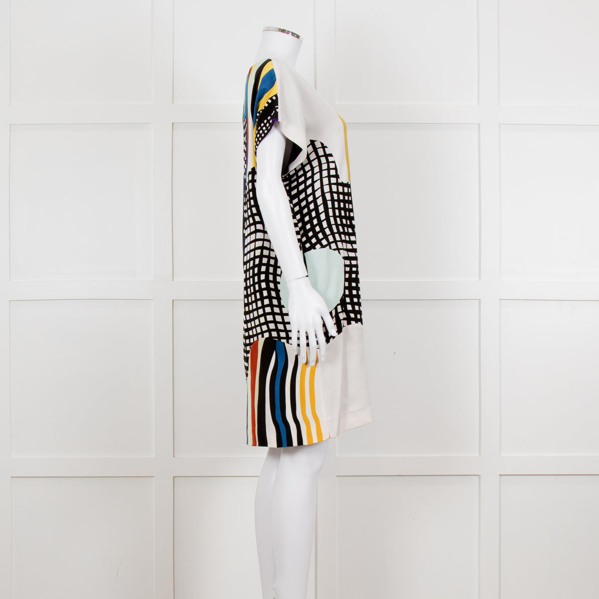 Diane Von Furstenberg Multi Colour Abstract Print Sleeveless Tunic Dress