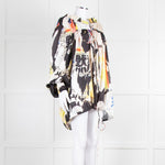 Marques Almeida Cream Black Yellow Graphic Print Art Blouse