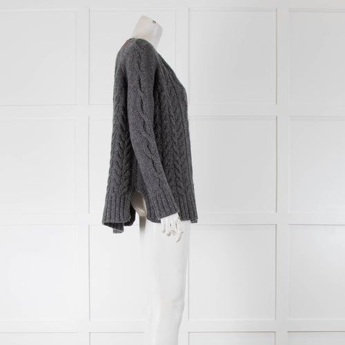 Weekend Max Mara Grey Cable Knit Jumper