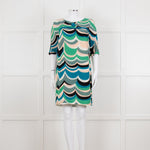 M Missoni White Green Grey Print Tunic Dress