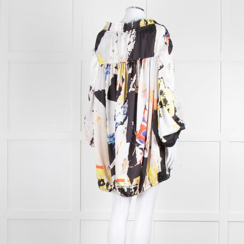 Marques Almeida Cream Black Yellow Graphic Print Art Blouse
