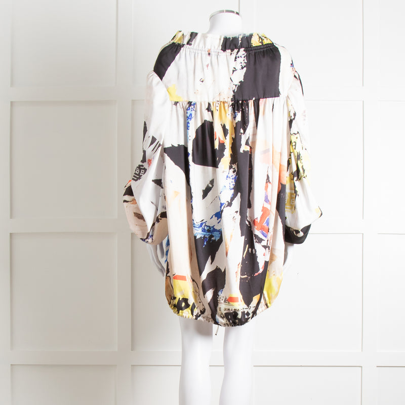Marques Almeida Cream Black Yellow Graphic Print Art Blouse