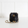 Chanel Black Caviar Leather Vintage Classic Flap Drawstring Crossbody Bag