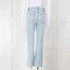 Rag & Bone Pale Wash Straight Leg Raw Hem Jeans