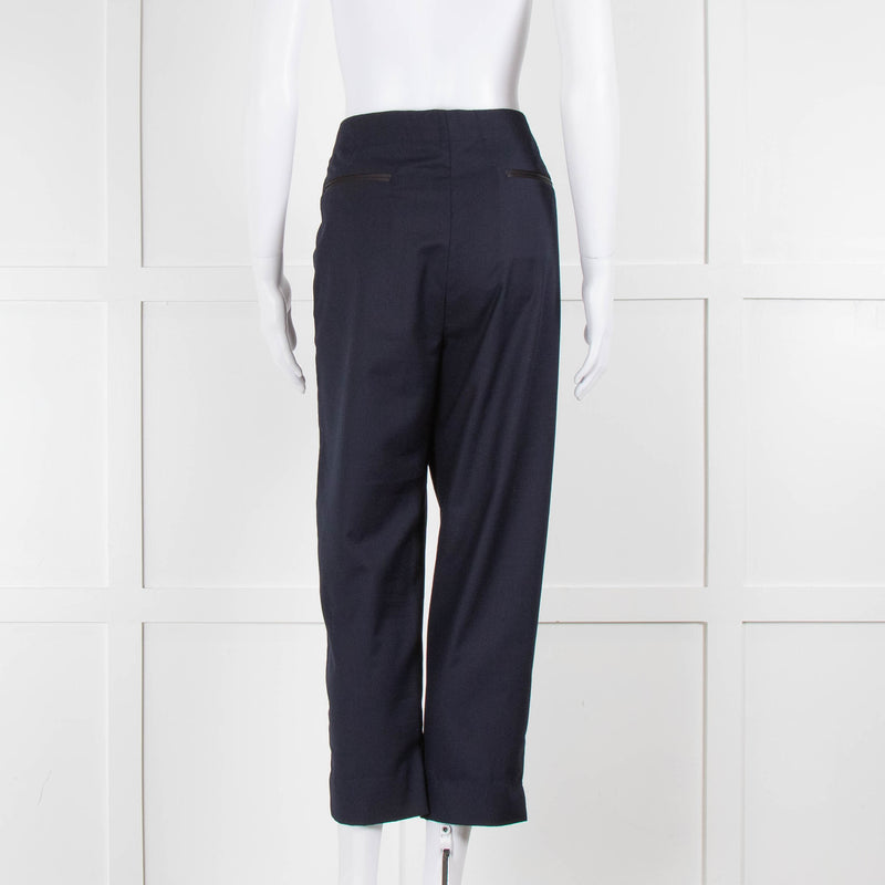 Munthe Black Front Panel Trousers Navy Back Panel