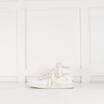 Celine White "Z" Leather Ankle Trainers