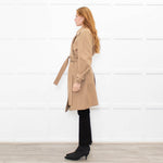 Bottega Veneta Tan Belted Camel Wool Coat