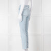Rag & Bone Pale Wash Straight Leg Raw Hem Jeans