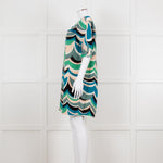 M Missoni White Green Grey Print Tunic Dress