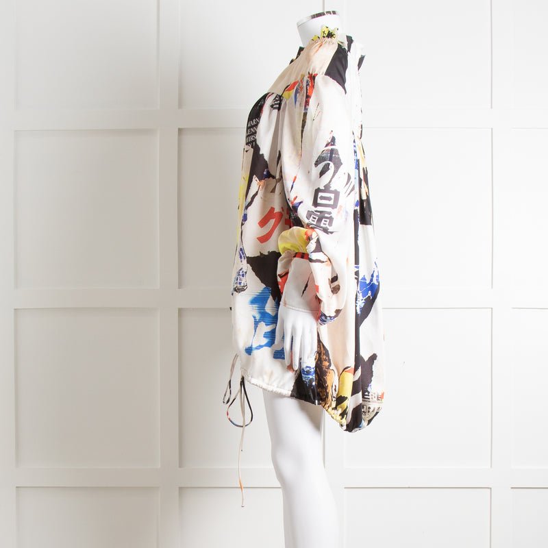 Marques Almeida Cream Black Yellow Graphic Print Art Blouse