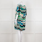 M Missoni White Green Grey Print Tunic Dress