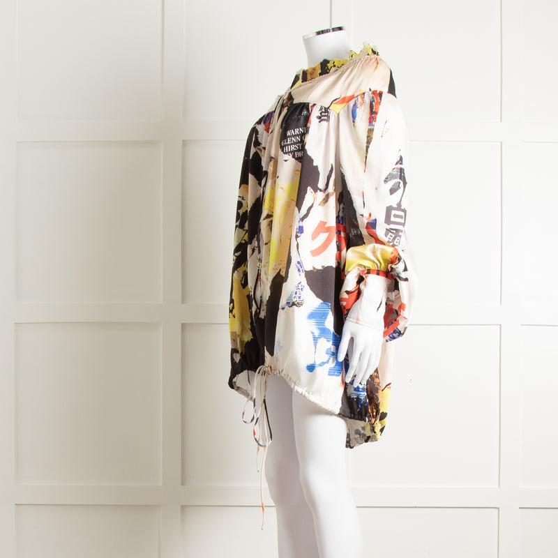 Marques Almeida Cream Black Yellow Graphic Print Art Blouse