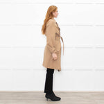 Bottega Veneta Tan Belted Camel Wool Coat