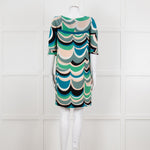 M Missoni White Green Grey Print Tunic Dress