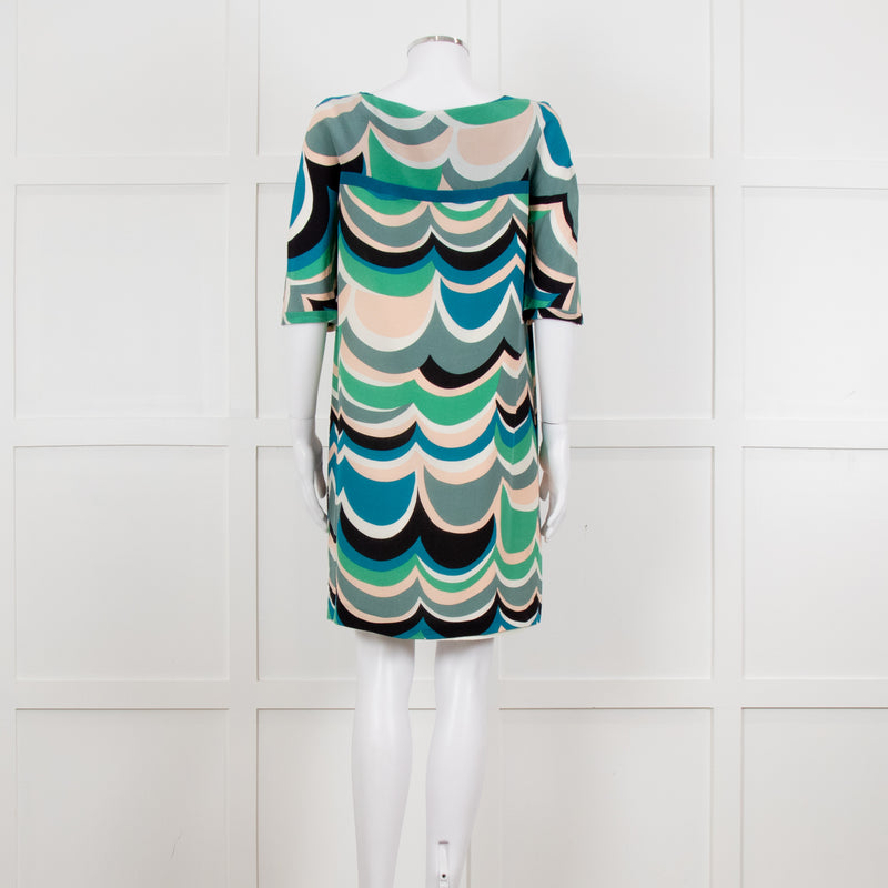 M Missoni White Green Grey Print Tunic Dress