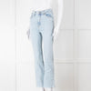 Rag & Bone Pale Wash Straight Leg Raw Hem Jeans