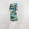 M Missoni White Green Grey Print Tunic Dress