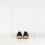 Chanel Black Lambskin Leather Espadrilles