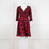 Diane Von Furstenberg Brown Navy Red Wrap Dress