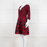 Diane Von Furstenberg Brown Navy Red Wrap Dress