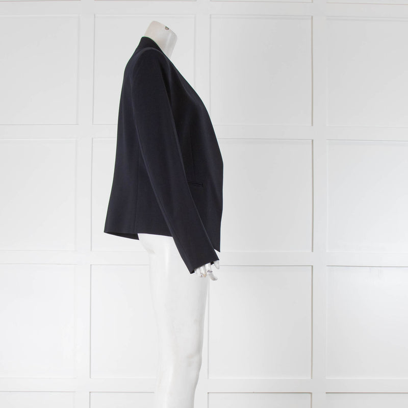 Theory Navy Collarless Blazer