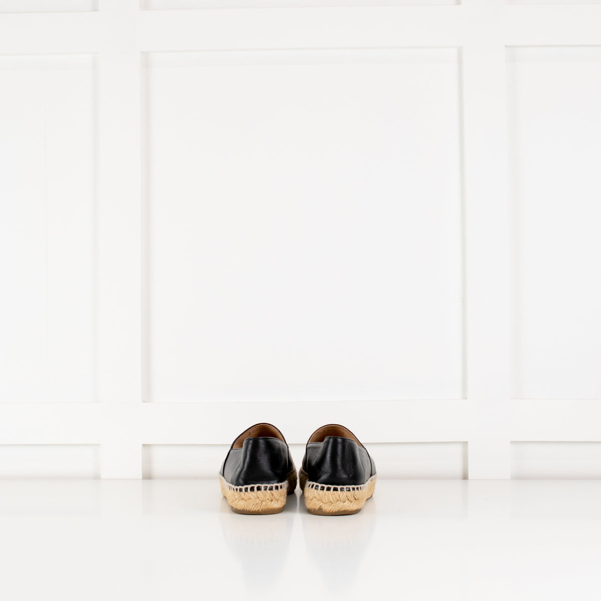 Chanel Black Lambskin Leather Espadrilles