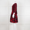 Diane Von Furstenberg Brown Navy Red Wrap Dress