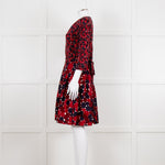 Diane Von Furstenberg Brown Navy Red Wrap Dress