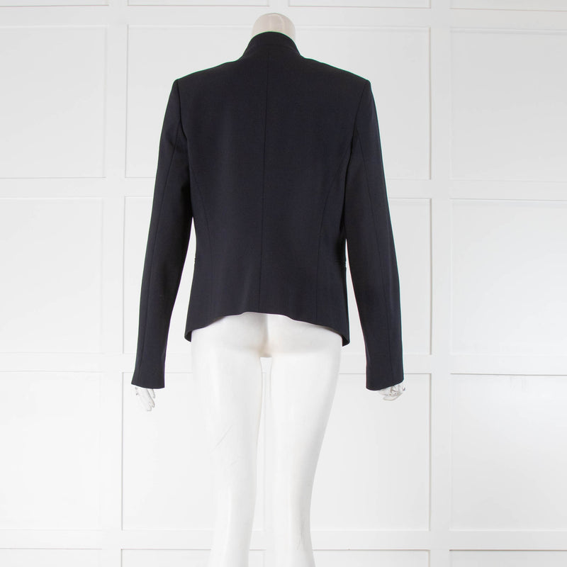 Theory Navy Collarless Blazer