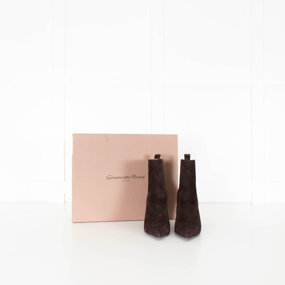 Gianvito Rossi Brown Suede Heeled Ankle Boots