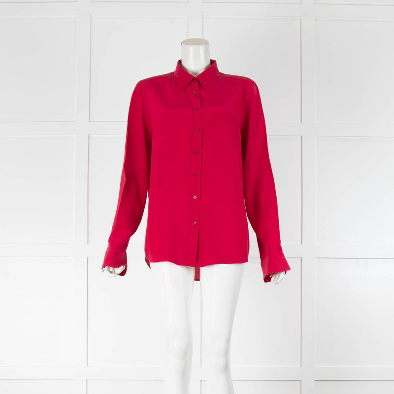 Equipment Raspberry Signature Silk Shirt