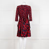 Diane Von Furstenberg Brown Navy Red Wrap Dress