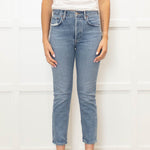 Agolde Light Denim High Waist Straight Jeans