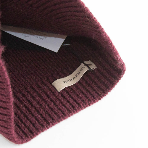 Burberry Honey Purple Wool Beanie Hat
