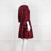 Diane Von Furstenberg Brown Navy Red Wrap Dress