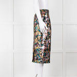 Sezane Blue, Gold and Pink Sequin Floral Pencil Skirt