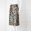 Sezane Blue, Gold and Pink Sequin Floral Pencil Skirt