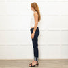 Seven For All Mankind Dark Denim Straight Jeans With Turnups