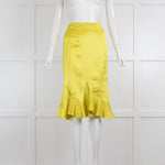 Yves Saint Laurent Lime Green Fluted Skirt