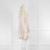 Cynthia Rowley Pale Pink Green Floral Frill Detail Mini Dres