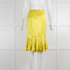 Yves Saint Laurent Lime Green Fluted Skirt