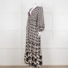 Farm Rio White Black Bird Print Maxi Dress