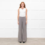 Joseph Cream Brown Zig Zag Knitted Wool Trousers
