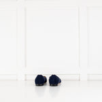 Chloe Navy Blue Scalloped Edge Flat Lauren Ballerina Pumps