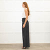 Sezane Grey Wool Mix Flared Trousers With Front Pleats