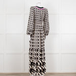 Farm Rio White Black Bird Print Maxi Dress