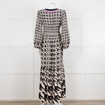 Farm Rio White Black Bird Print Maxi Dress