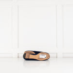 Chloe Navy Blue Scalloped Edge Flat Lauren Ballerina Pumps
