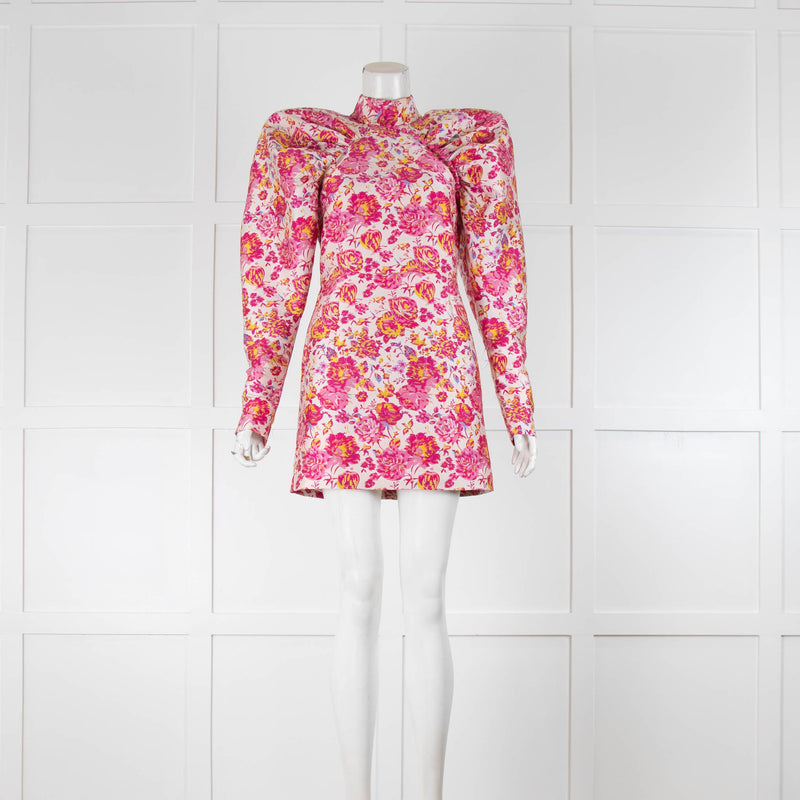 ワンピース ROTATE puff sleeve pink floral dress UK8 ROTATE puff sleeve pink floral dress UK8